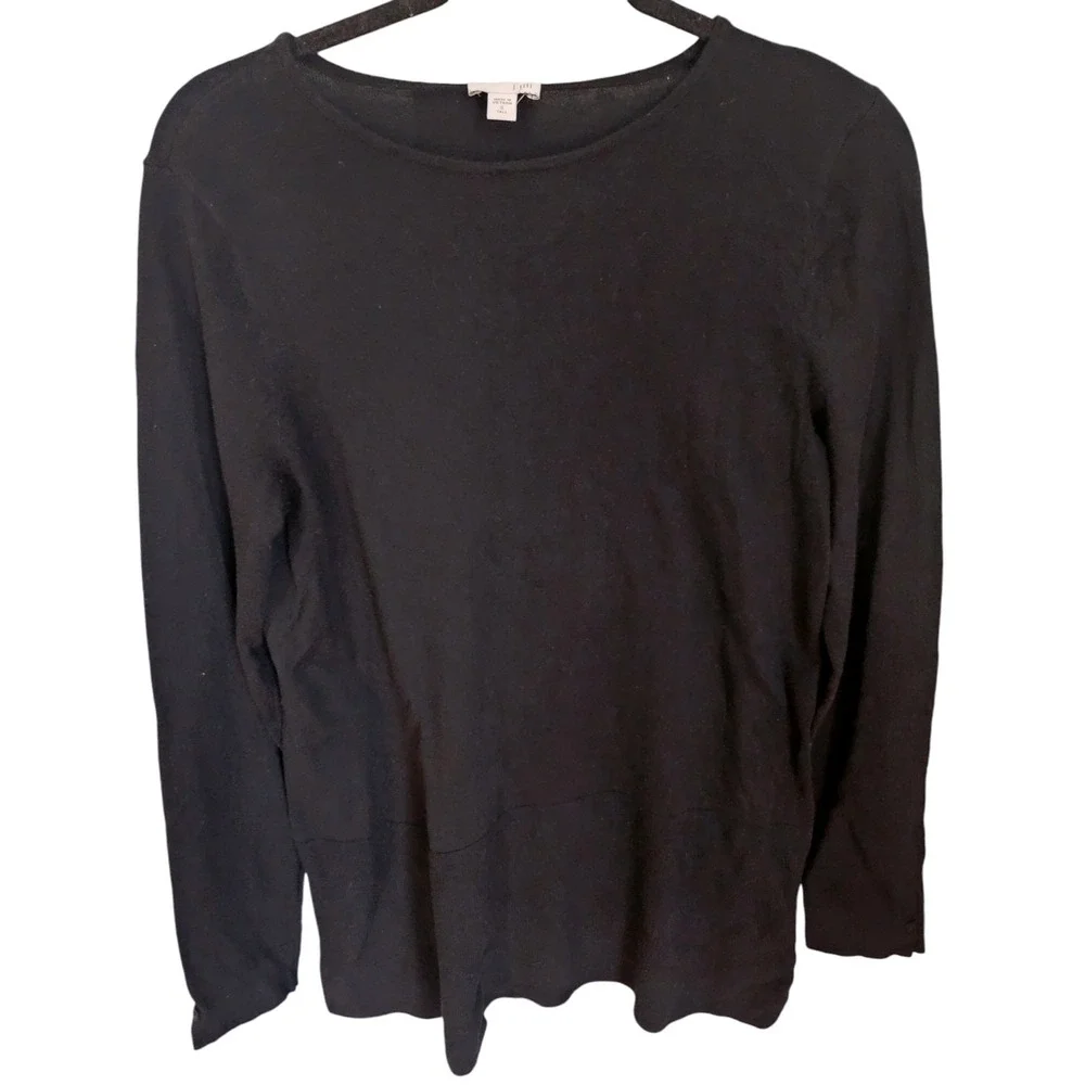 J. Jill Black Long Sleeve Knit Top, Tall‎ Size Small, Everyday Essential